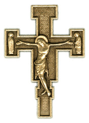 Antique Gold Orthodox Christian Crucifix - obrazy, fototapety, plakaty