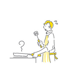 料理を楽しむ男性のシンプルでおしゃれな手描きの線画イラスト Canvas Print Fumika Shibata 料理を楽しむ男性のシンプルでおしゃれな手描きの線画イラスト Canvas Print Fumika Shibata