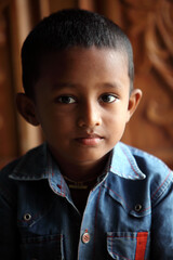 Cute indian little boy portrait.