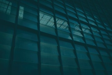 Glass Louver Wall Background in Tidewater Green Tone.