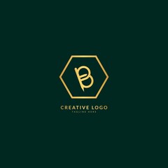 Letter B. Elegant logotype vector. Minimalist bee concept