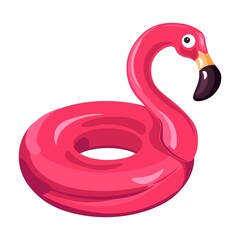 Inflatable balloon or lifebuoy, pink flamingo