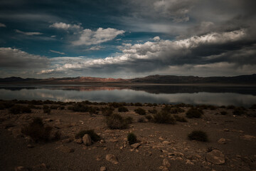 clouds over lake
