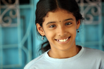 Pretty Indian teen girl portrait.