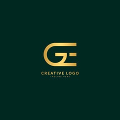 Letter GE. Elegant logotype vector. Minimalist concept