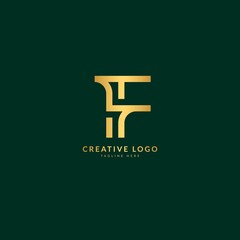 Letter F. Elegant logotype vector. Minimalist concept