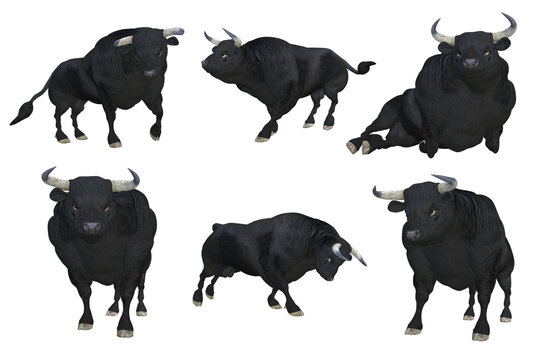 3d render of a bull