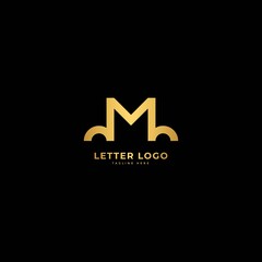 Letter M. Elegant logotype vector. Minimalist concept