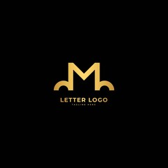 Letter M. Elegant logotype vector. Minimalist concept