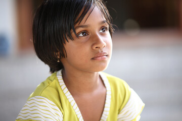 Portrait of beautiful Indian teen girl in natural light.
