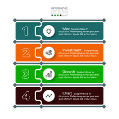 Business planning Investment or marketing by 4 steps of vector label. infographic design.