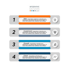 Investment process concept presentation or work report display by vector. infographic design.