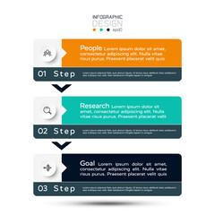 Business planning, marketing or education by the form of a square label 3 steps of operational planning. infographic illustration.