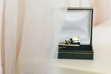 Cufflinks in box