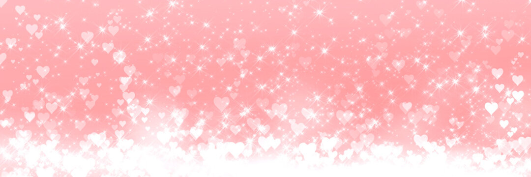 pink romantic cute shiny sparkling background with hearts and small sparks