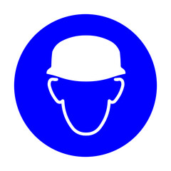 Wear helmet vector icon isolated on white background, head protection safety symbol