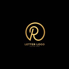 Letter R. Elegant logotype vector. Minimalist logo concept