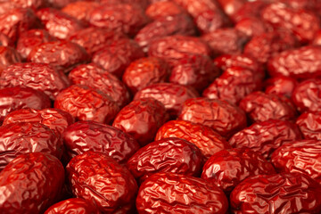 food background of dried red dates, wall paper