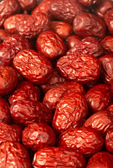 food background of dried red dates, wall paper