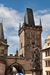 Prague Charles bridge lesser town tower
