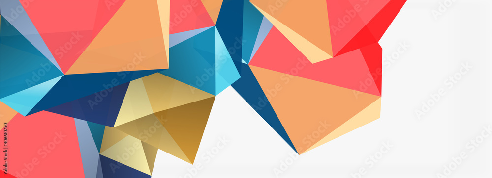 Poster 3d mosaic abstract backgrounds, low poly shape geometric design