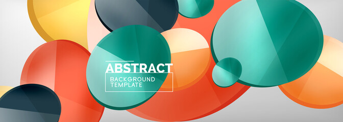 Abstract glossy round shapes vector background. Vector futuristic illustration for covers, banners, flyers and posters and other