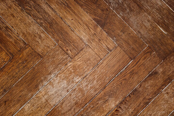 old wooden parquet texture angular masonry brown flooring retro