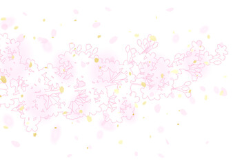 幻想的な桜のイラスト
