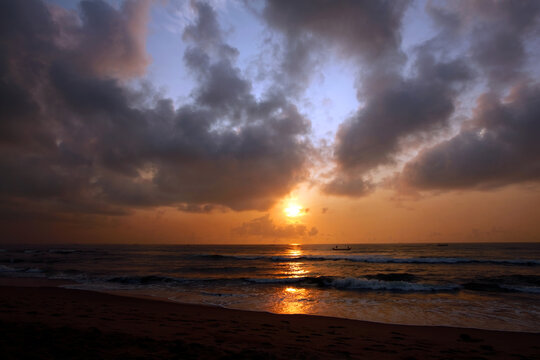 sunset on the beach © krishna