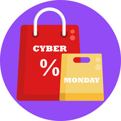 Cyber Monday sale Icon. Vector Icon of discount labels isolated. 