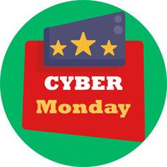 Cyber Monday sale Icon. Vector Icon of discount labels isolated. 