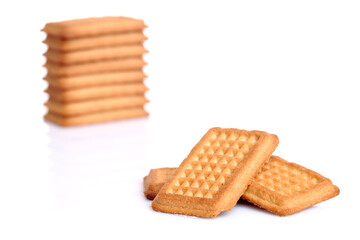 Milk Biscuits On White Background