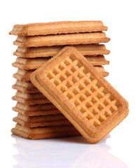 Milk Biscuits On White Background