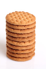 Milk Biscuits On White Background