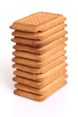 Milk Biscuits On White Background