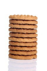 Milk Biscuits On White Background