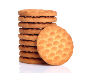 Milk Biscuits On White Background