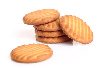 Milk Biscuits On White Background