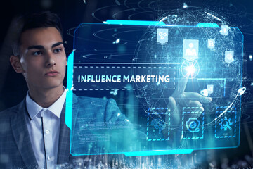 Influencer marketing concept. Business, Technology, Internet and network concept.