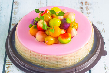 rainbow jelly birthday cake