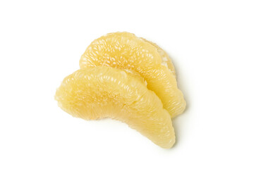 Pomelo fruit slices isolated on white background