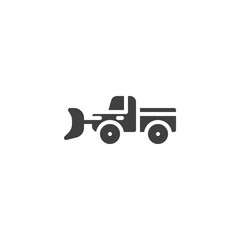 Fototapeta premium Snow removal truck vector icon. filled flat sign for mobile concept and web design. Snow cleaning machine glyph icon. Symbol, logo illustration. Vector graphics