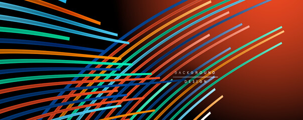 Abstract colorful lines vector background. Internet, big data and technology connections concept, abstract template