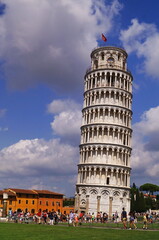 Fototapeta na wymiar Leaning Tower of Pisa in Miracles squarei, Tuscany, Italy