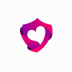 Hearth template logo, love vector logo