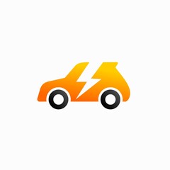 electric car icon with simple concept