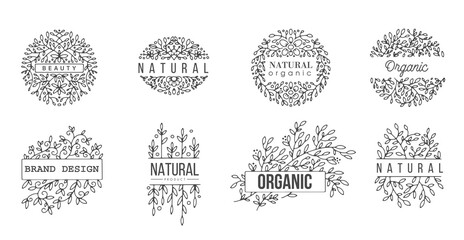 Floral logotypes, ecologically friendly brand