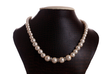 pearl necklace isolated on white