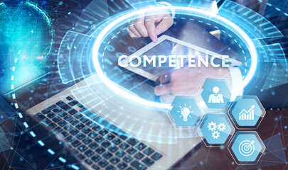 Obraz premium Business, Technology, Internet and network concept. Competence Skill Personal development.