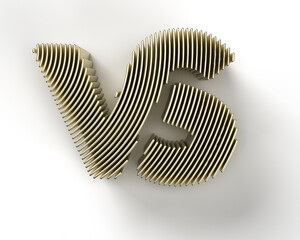 3D Render VS Company Metal Letter Logo Illustration Design.